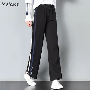 

Women Pants High Waist Wide Leg Ankle-length Casual Slim Plus Size Streetwear Trousers Womens Sweatpants Letter Breathable Soft