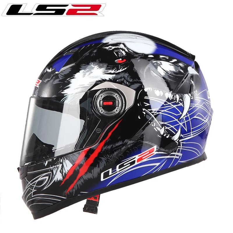 6 Blue wolf LS2 FF358, мотоциклетный шлем с полным лицом, шлем для мужчин и женщин, гоночный шлем, LS2, мотоциклетный шлем, Сертификация ECE - Цвет: 6 Blue wolf