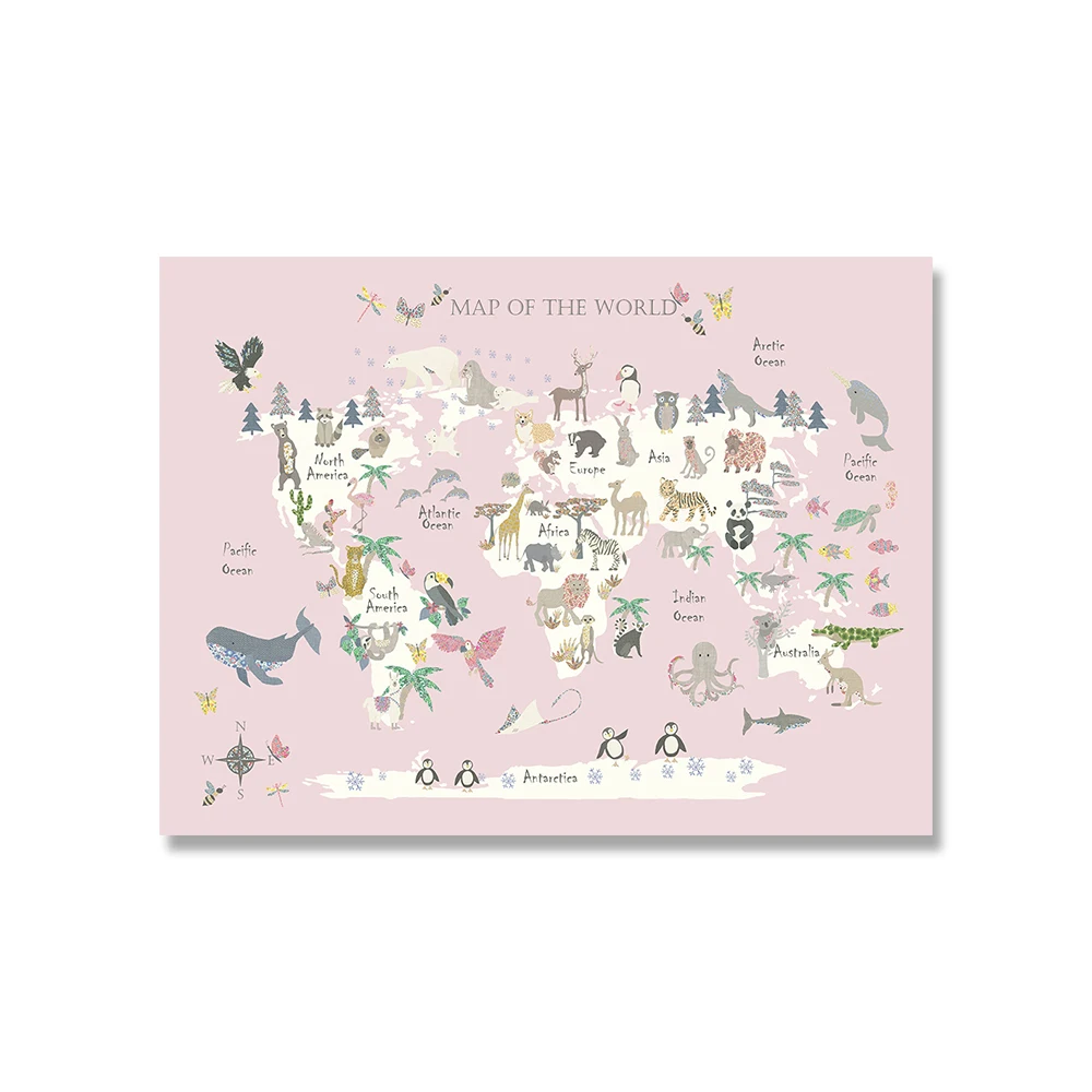 Animal-World-Map-Nursery-Wall-Art-Canvas-Painting-Scandinavian-Posters-and-Prints-Cute-Cartoon-Animals-Pictures (7)