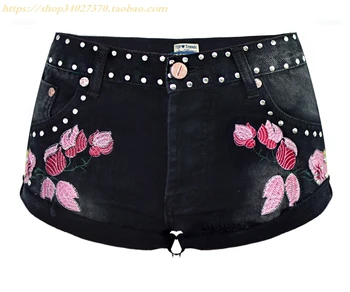 

Womens Embroidered Denim Jeans Black Shorts Women Sexy Short Womens Shorts Summer Shorts Plus Size Womens Clothing 2019 II50NSDK