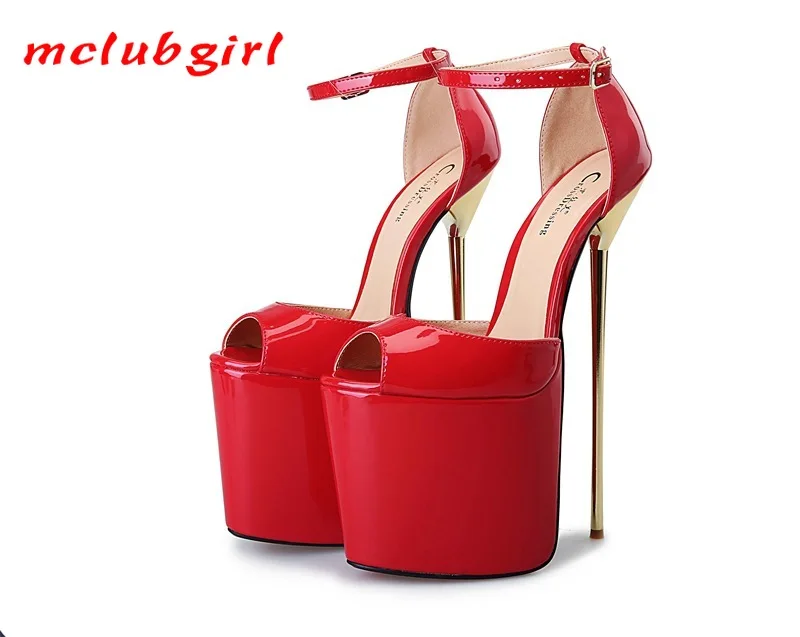 Mclubgirl/женские тонкие туфли на очень высоком каблуке 22 см со стальным каблуком