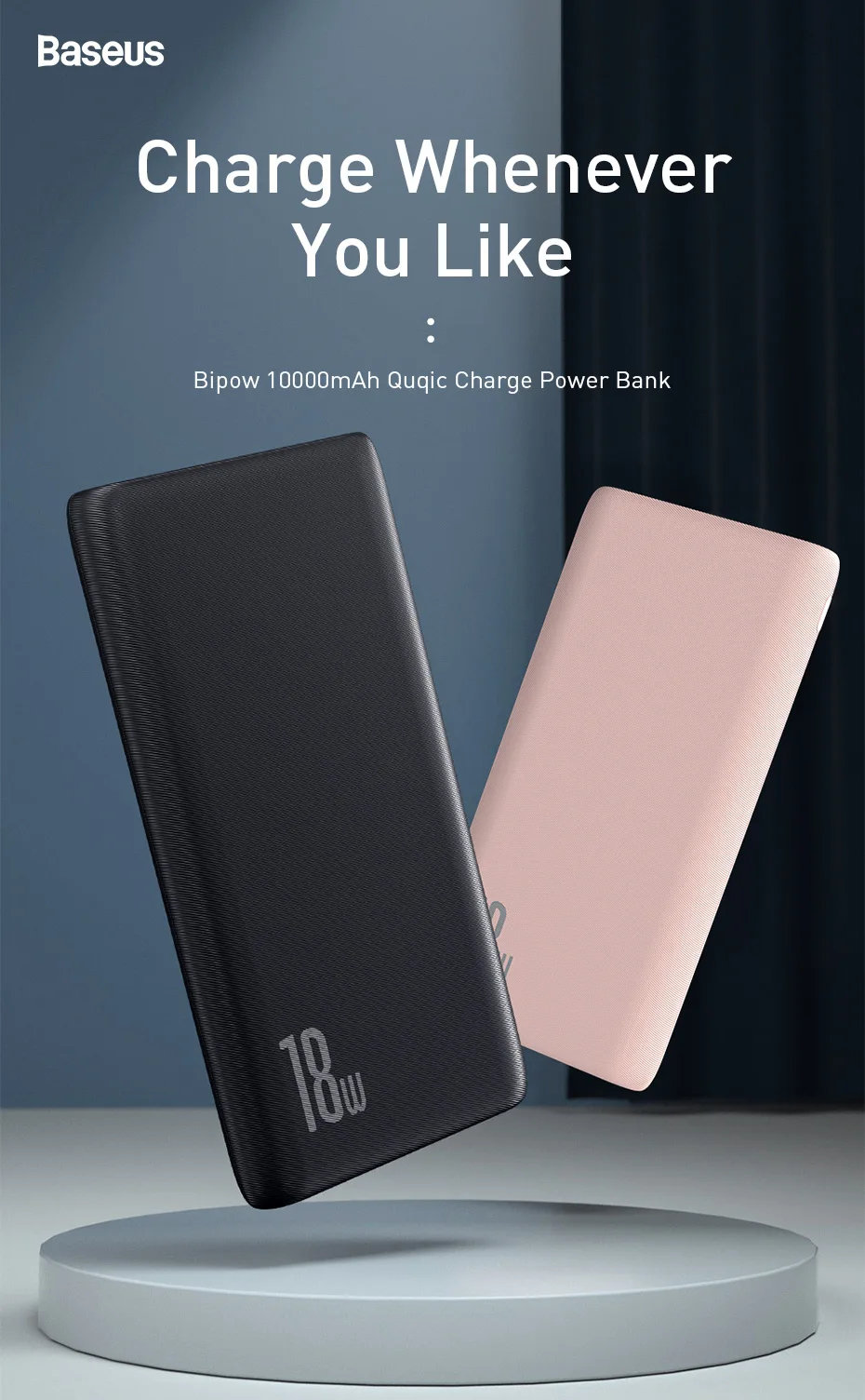 Baseus power Bank 10000 мАч Быстрая зарядка 3,0 USB PD Быстрая зарядка QC3.0 PD3.0 портативное Внешнее зарядное устройство для Xiaomi Mi 9