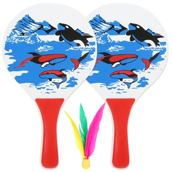 

Fun Cricket Badminton Racket 5MM Five Layers of High-grade Poplar Wood Beach Racket Sends One Ball For Both Indoor and Outdoor