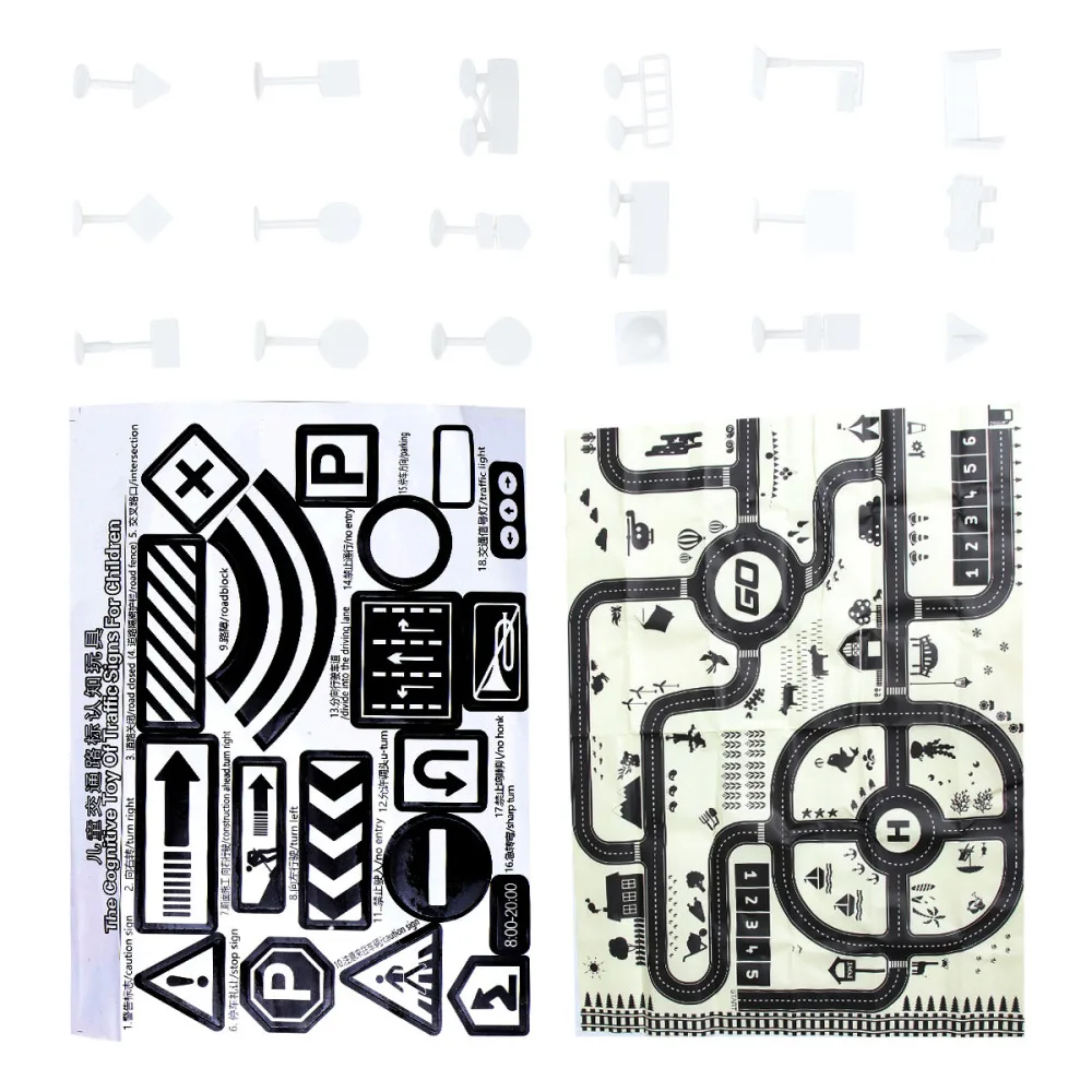 

1 Set Traffic Parking Scene Mat Creative Floor Pad Funny Floor Rug Floor Puzzle Pad Toy Crawling Play Game Mat for Kids Children
