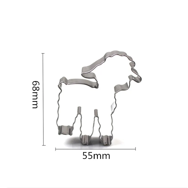 5pcs/set Stainless Steel Cookie Cutter Cartoon Sheep Shape Fondant Biscuits Tools Sugar Craft Bakery Bakeware