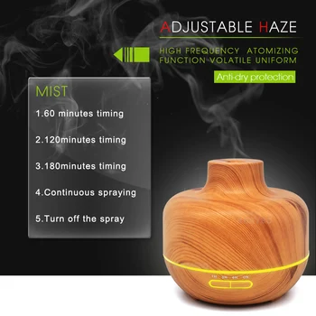 

Humidifier Ultrasonic Aromatherapy Diffusershallow Wood Grain Ultrasonic Cool Mist HumidifierforOffice Home Bedroom office