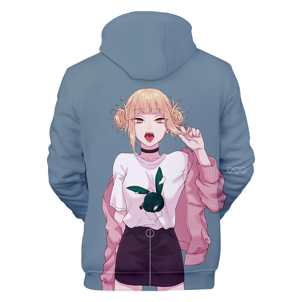 Модные толстовки Kawaii Himiko Toga с 3D принтом, толстовки для мальчиков и девочек, теплые осенние пуловеры с длинными рукавами, новинка, молодежная одежда с 3d принтом