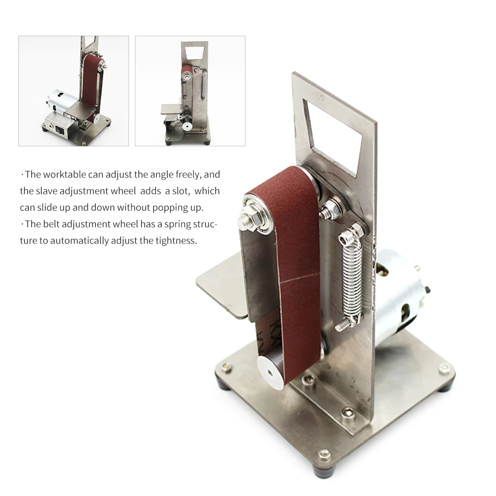 Вертикальный шлифовальный ленточный мини-станок шлифовальный станок песочный ленточный станок маленький DIY ленточный шлифовальный станок полировальный станок