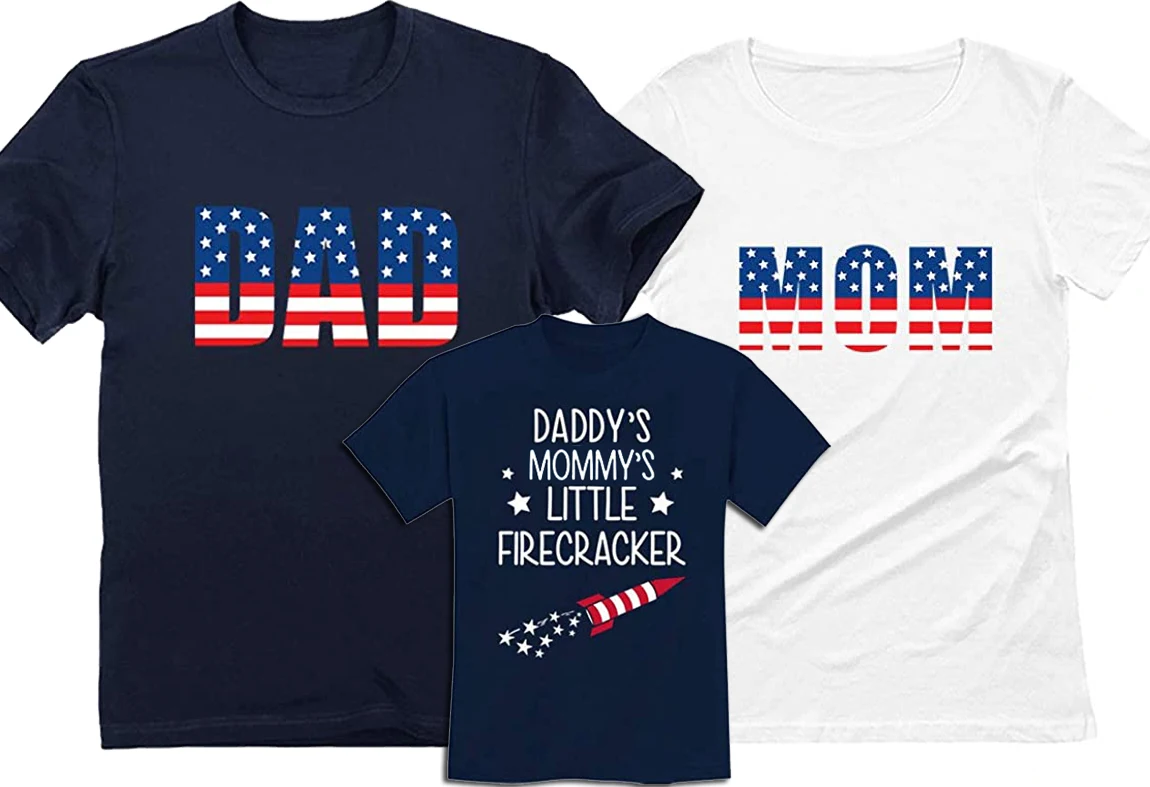 Us Mom and Us Dad 4th of July Patriotic 