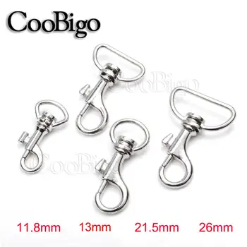 

100pcs Metal 4 Sizes Pick Snap Lobster Clasp Hook Swivel Trigger Clip Webbing Leather Keychain Belt Strap Bag Parts Accessories