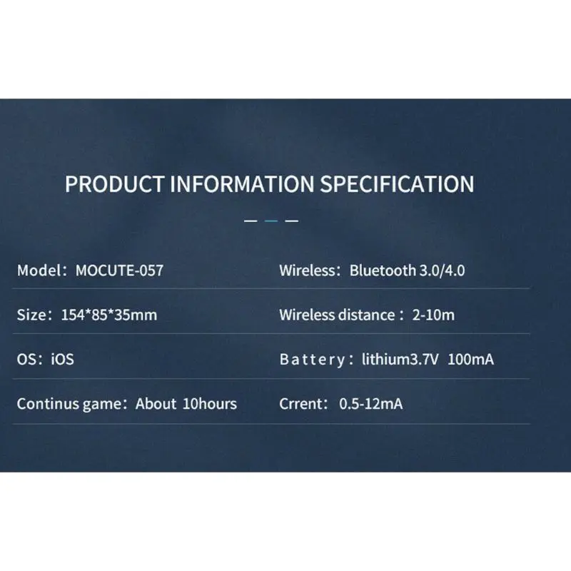 Портативный MOCUTE 057 беспроводной Bluetooth геймпад игровой контроллер Джойстик для Android iOS смартфонов E65A