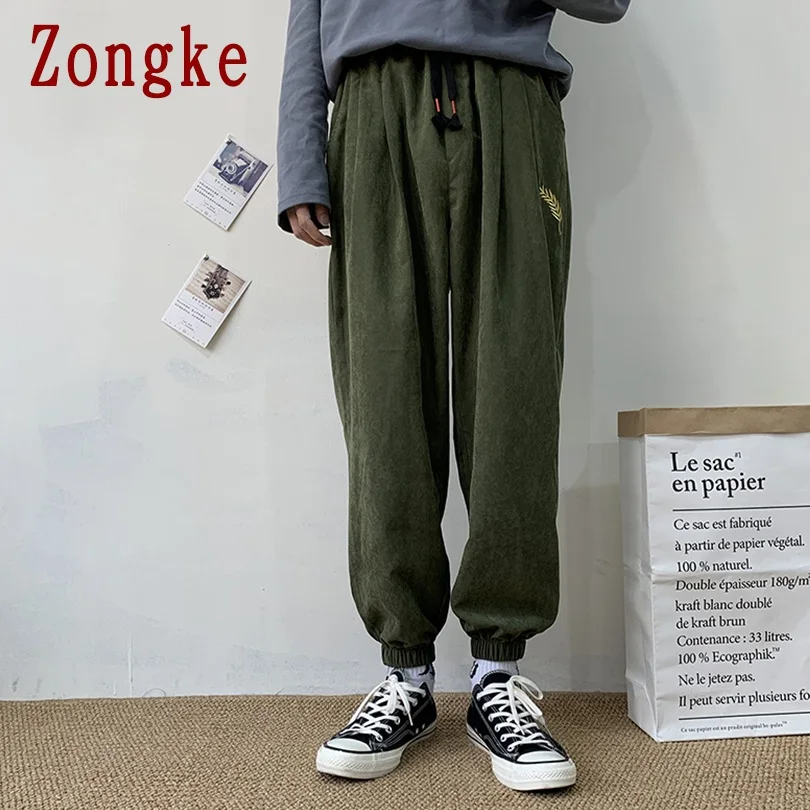 Zongke до щиколотки Мужские штаны для бега брюки мужские штаны уличная тренировочные штаны-шаровары штаны, мужские брюки 5XL хип хоп осень