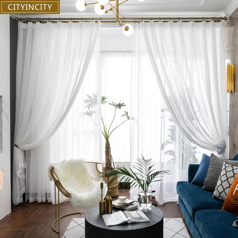 Белая занавеска CITYINCITY для гостиной современная роскошная кухни спальни простая