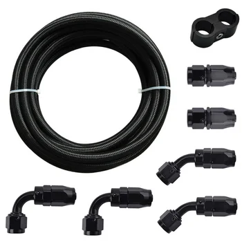 

6AN Fuel Line Hose End Fitting Kit Polished Anodized Corrosion resistance
