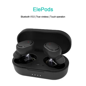 

ElePods Bluetooth 5.0V+EDR headset Ture wireless headset voice control stereo noise reduction Button Noise Reduction Tap Control