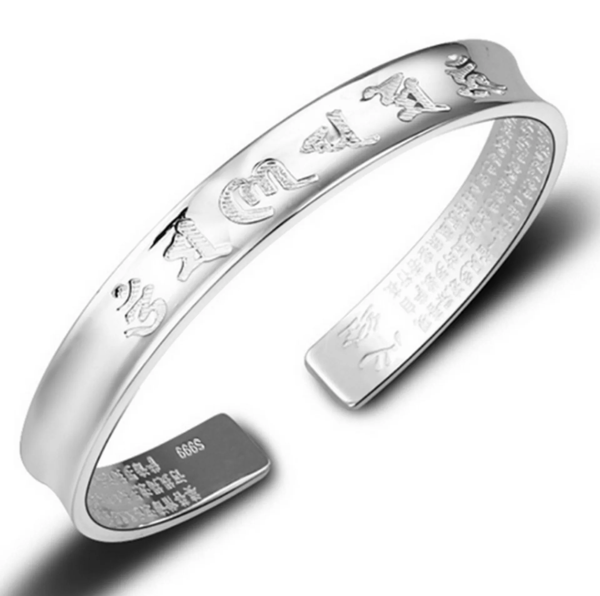 Винтажный Браслет серебристого цвета браслет с мантрой мужчины/женщины сердце