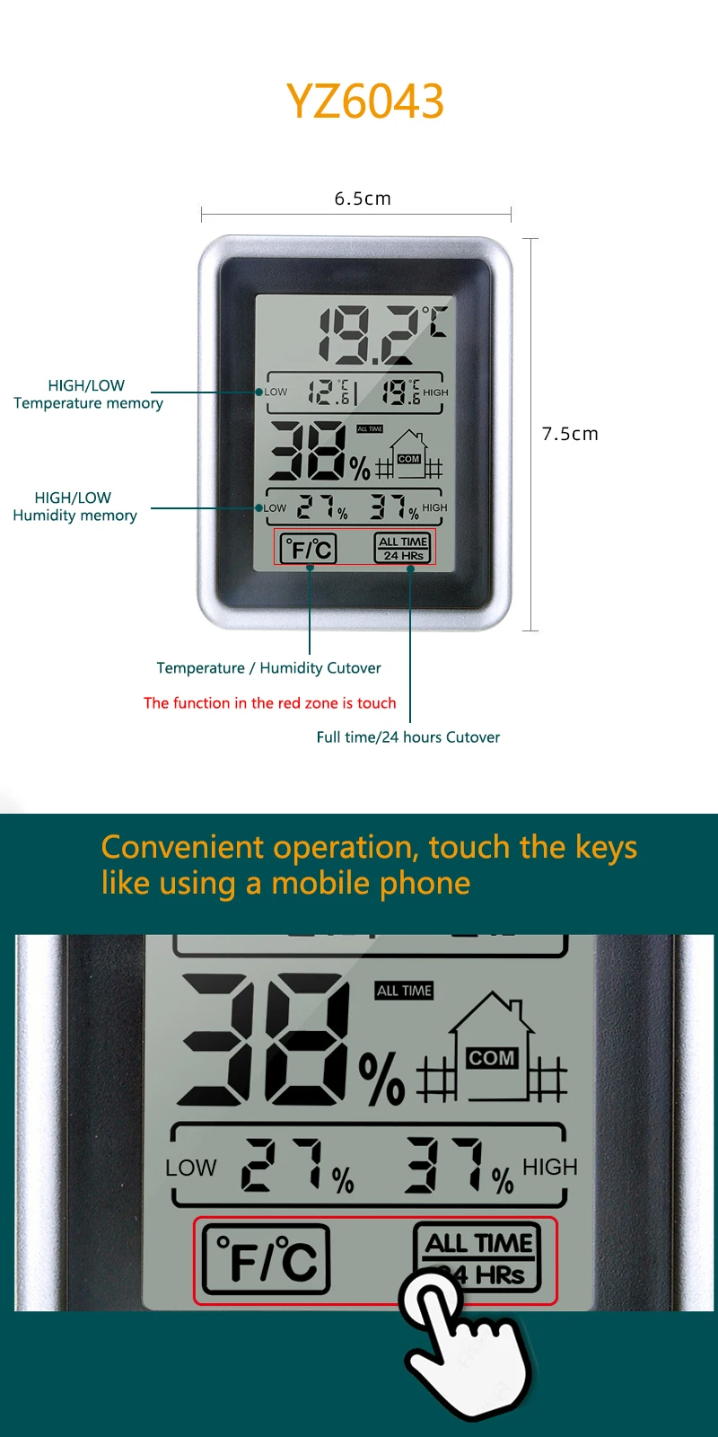 Description Picture 4 of itemNew Mini LCD Digital Thermometer Hygrometer Temperature Indoor Convenient Temperature Sensor Humidity Meter Gauge Instruments