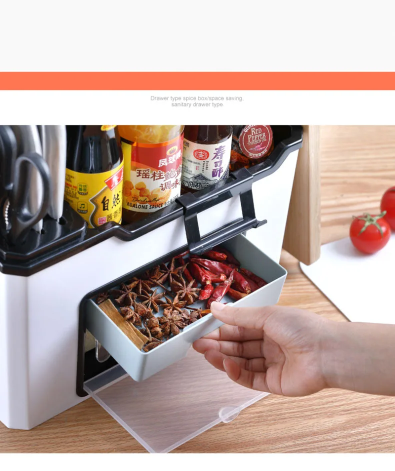Масштабная полка для хранения специй кухонная стойка приправа коробка для приправы может набор бутылок Комбинированный держатель для ножей Кухня Аксессуары