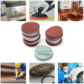 

100pcs Sanding Discs Hook&Loop Pad Sandpaper 80-3000Grit Semi-rough Abrasive
