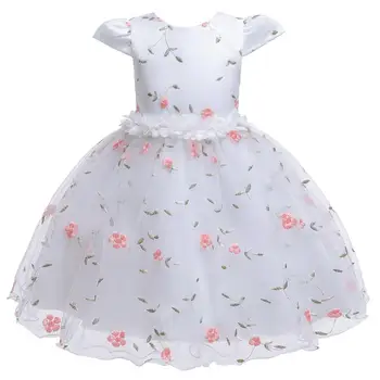 

2019 Summer New Infant Kid Elegant Dresses Embroidery Dress for Girl 1-5 year Birthday Party Princess Wedding Tutu Baby Dress