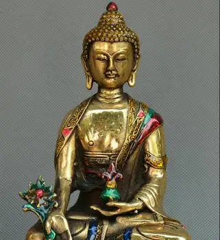

Collect Chinese Tibet Buddhism cloisonné old Bronze Sakyamuni Buddha Statue