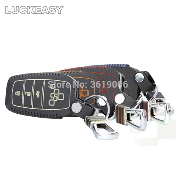 

LUCKEASY High Quality Leather Remote Key Case Cover Holder For Toyota Corolla Prado CROWN
