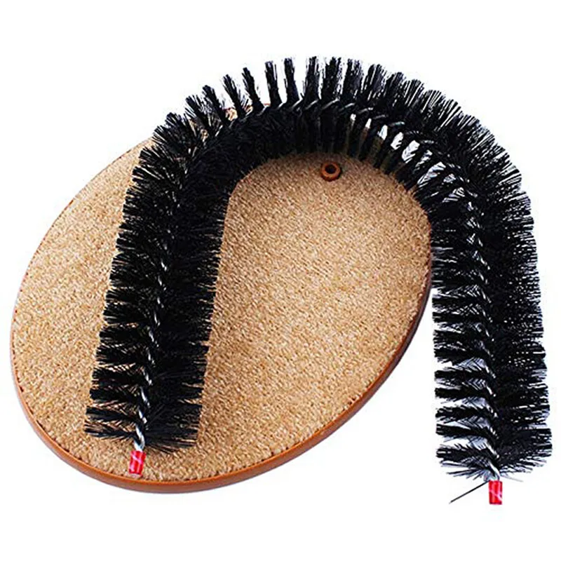 HEYPET Comfortable Arch Cats Massager Pet Cat Itching Grooming Supplies Round Fleece Base Kitten Toy Scratching Device Brush