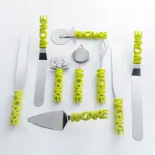 Набор инструментов для выпечки из нержавеющей стали для пирога, пиццы, 9 предметов, принадлежности для выпечки, Кондитерские колеса, сетчатый фильтр, лопатка для глазури, инструмент для выпечки кондитерских изделий