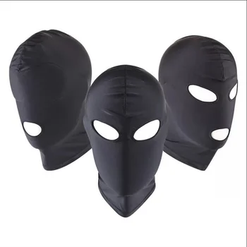 Sexy Toys Open Mouth Eye Bondage Party Mask Cosplay Slave punish Headgear Mask Exotic Apparel Sex Products BDSM Fetish Mask Hood 3