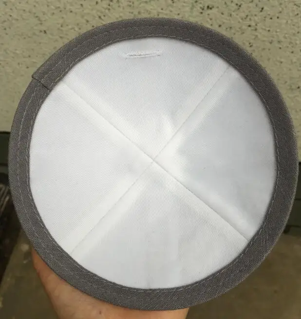 Темно-серые льняные KIPPAHS с серебряной вышивкой логотипа