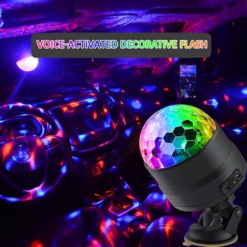 

Car Interior Lighting LED Projector Light USB RGB Starry Sky DJ Lamp / Flash Ambient Lamp Music Sound Remote Control Light