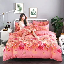 Best Offers Breathable Pure Polyester Bedding Sets Flower Printed 4pcs Bedding Sets Quilt Duvet Cover Bed Sheet Pillowcase King Queen Sizes Best Offers Breathable Pure Polyester Bedding Sets Flower Printed 4pcs Bedding Sets Quilt Duvet Cover Bed Sheet Pillowcase King Queen Sizes