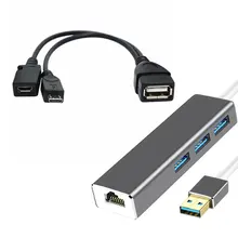 

3 USB HUB LAN Ethernet Connector & OTG Adapter For Fire 3 Port Cable for STICK
