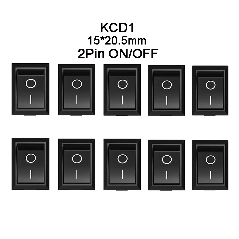 10 Switch ON-OFF KCD1 1521mm 2 Pins Ship Type Switch 6A 250V 10A 125V Boat Rocker Switch Car Dash Dashboard Truck RV ATV Home (9)