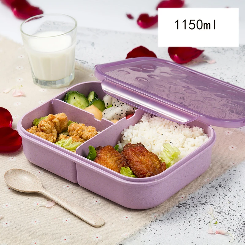 1 шт. Bento Box для детей герметичный школьный Ланч-бокс Microwavable с 3 отделениями контейнер для еды для детей