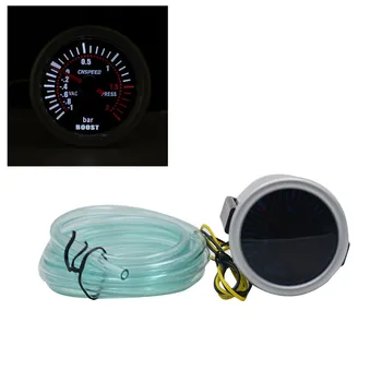 

Universal 12V Auto Car Turbo Boost Gauge -1~0~3 BAR 2" 52mm Smoke Len Pointer Turbo Boost Bar Meter Digital White LED