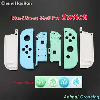 

ChengHaoRan 1Set Animal Crossing DIY Housing Shell Case w/ Inner Frame Thumb Grip Caps for Nintendo Switch NS Joy-Con Controller