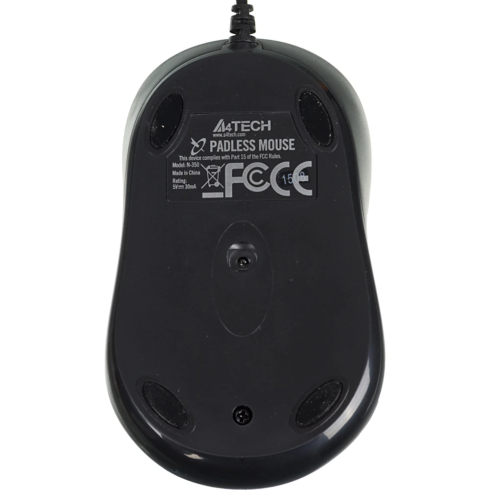 Мышь A4 N-350 серый оптическая(1000dpi) USB для ноутбука(2but