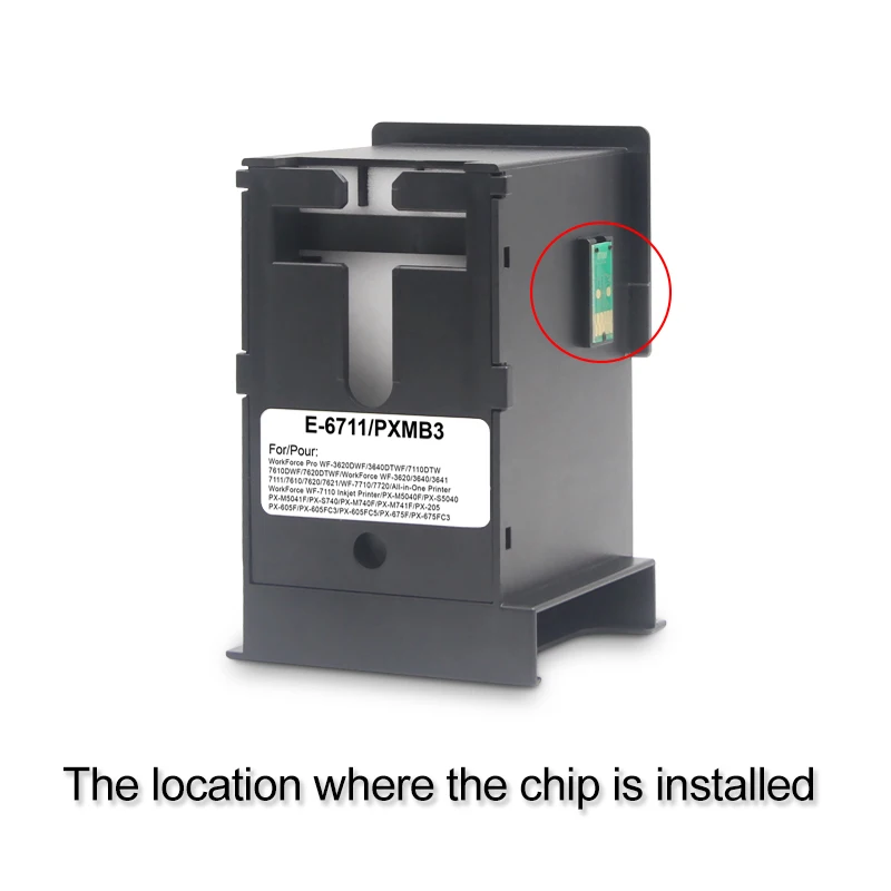 T671100 T6711 Maintenance Tank Chip For Epson L1455 WF-7110 WF-7610 WF-7620 WF-7710 WF-7715 WF-7720 WF-3010 WF-3520 WF-3620 Chip