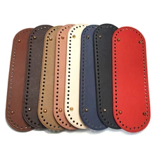 1 шт. овальная длинная Нижняя сумка для вязаной сумки PU кожаная сумка, аксессуары ручной работы с 64 отверстиями