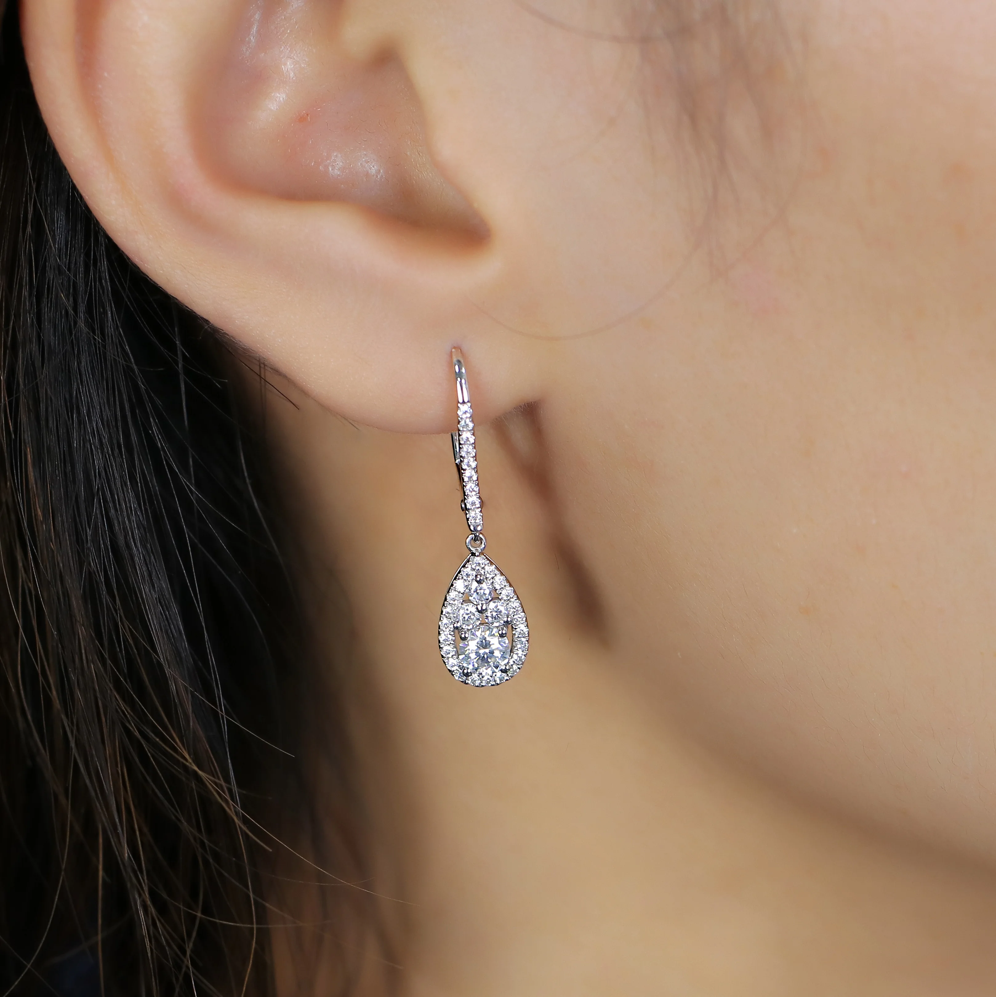 Серьги transmems золотые 14 к белое золото F цвет VVS Moissanite юбилей рождественские подарки для женщин