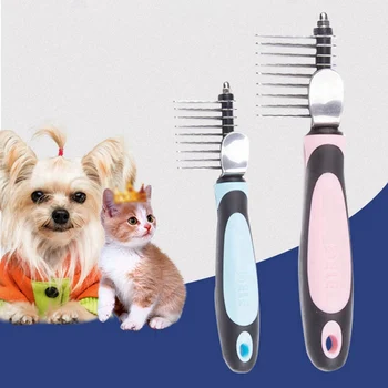 

Pet Dog Grooming Stainless Steel Open Knot Hair Shedding Remove Grooming Comb Long Short Thick Hair Care Tools