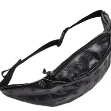 Черная кожаная сумочка на ремне поясная сумка с черепом, поясная сумка для женщин, новинка года, модная женская сумка из PU искусственной кожи, bolsa cintura molle, поясной кошелек