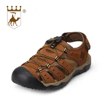 BACKCAMEL/Новинка года; мужские сандалии; кожаные уличные шлепанцы Baotou; водонепроницаемые дышащие Нескользящие сандалии высокого качества; большие размеры 38-48