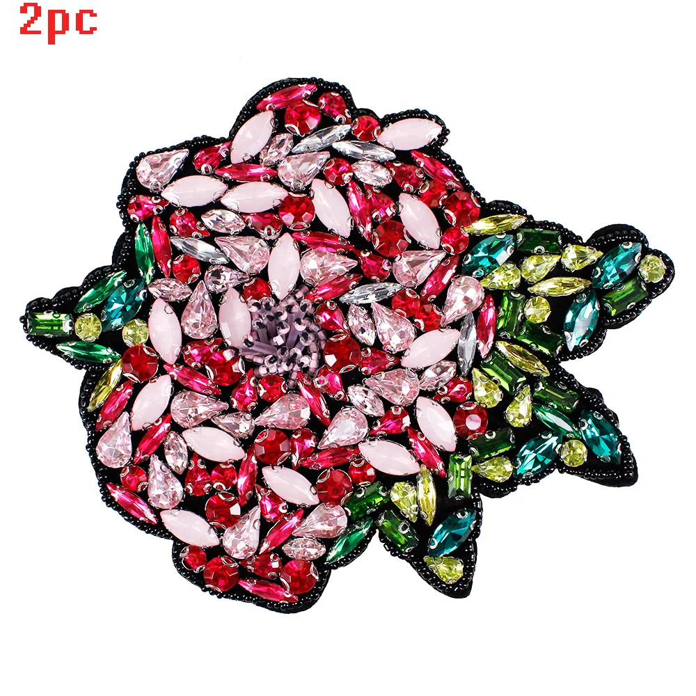 941flower 2pc Вышитые Патчи 3D цветок бисера аппликация пришить платье футболка свитер джинсы одежда патчи аксессуар - Цвет: 941flower 2pc