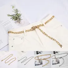 

Temperament Gold Silver Waist Chain For Jeans Casual Female Waistband Punk Hip Hop Waist Strap All-matched Metal Chain Belt