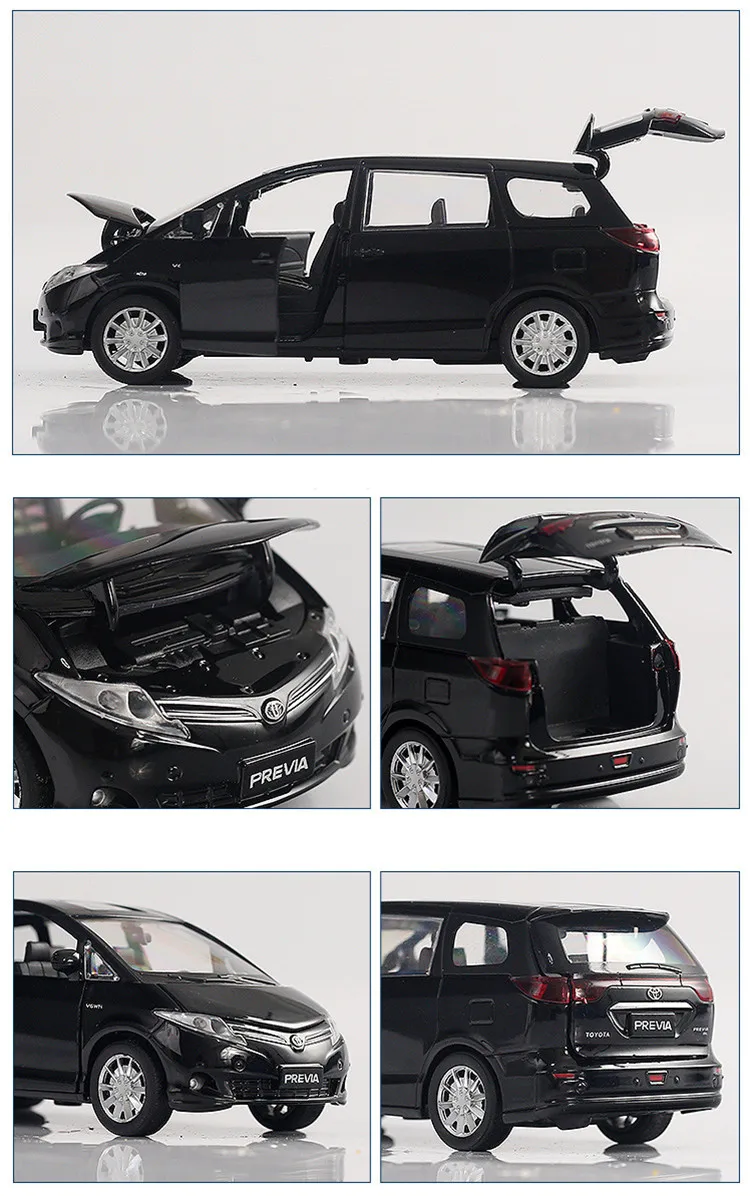 Высокое качество 1:32 Toyota Previa MPV легированная модель, моделирование литого под давлением звука и света оттяните назад Коллекция Модель