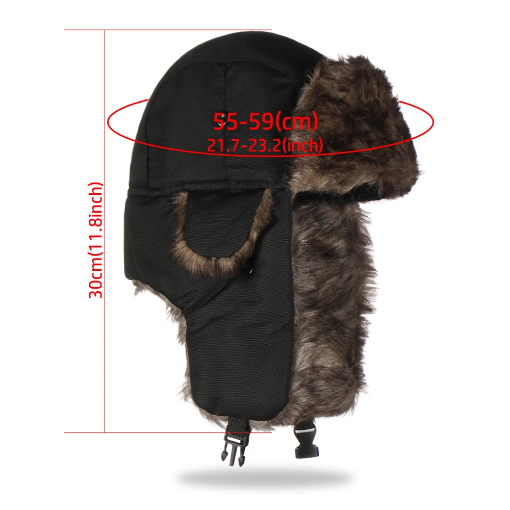 Solid Color Faux Fur Earflap Bonnet Trapper Hat Bomber Hats Ushanka Russian