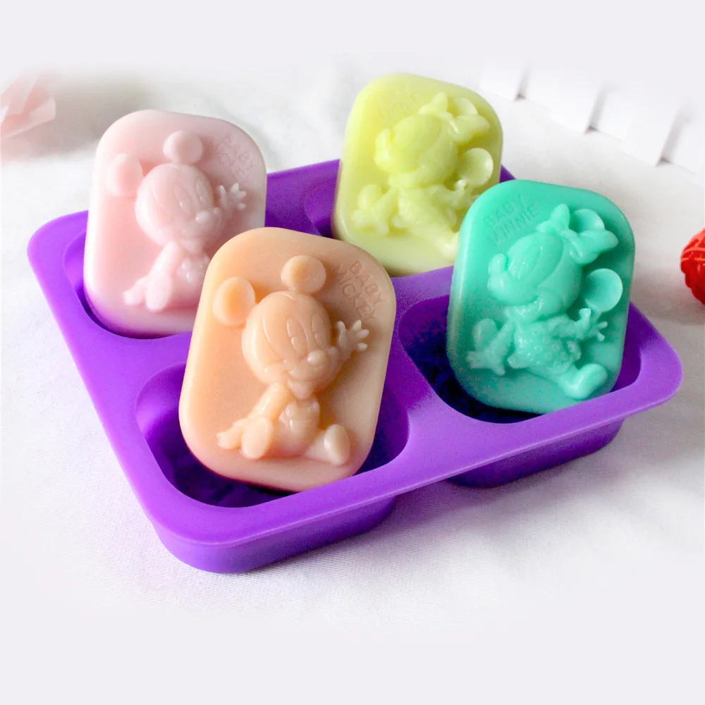 4 Hole Angels prayer Food-grade Silicone Soap Mold Cake Angel Couple Handmade Maker Tool 3D Soap Molds DIY Crafts Mold