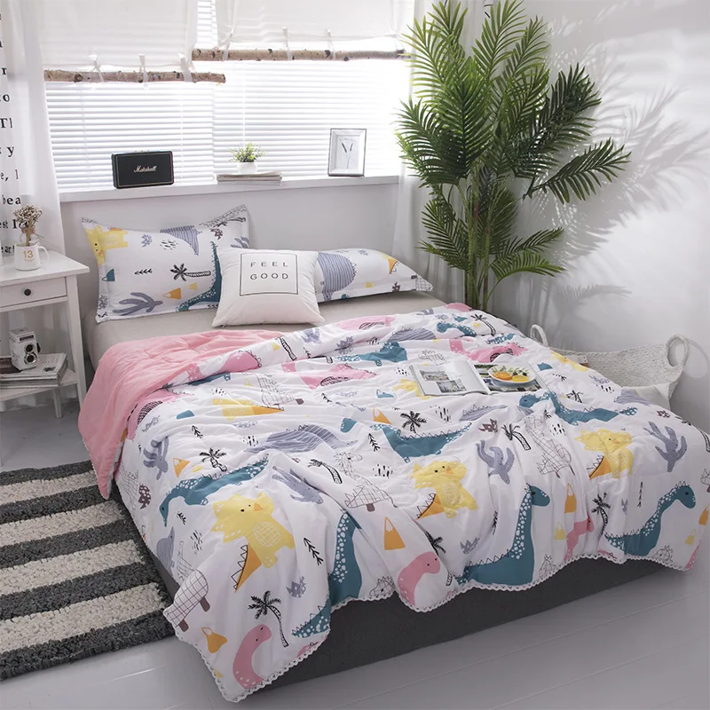 

Summer Bedspread Queen Size Geometric Printed Double Quilts and Duvets for Adults Thin Air-conditioned Comforter colcha For Bed